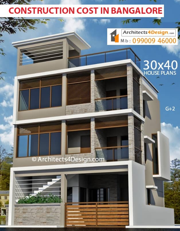  30x40  CONSTRUCTION COST in Bangalore 30x40  House  